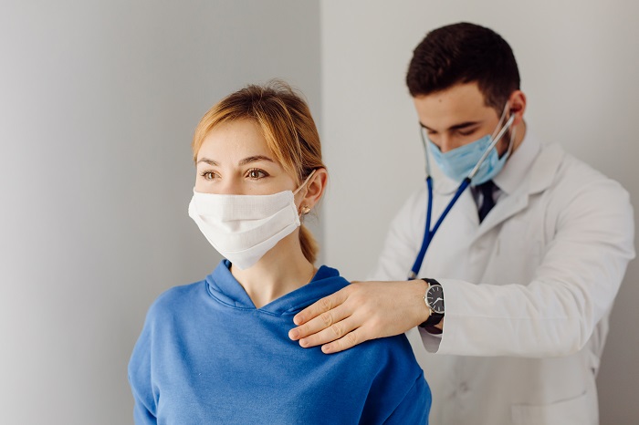 Doctor examines the patient Medicine and health care concept