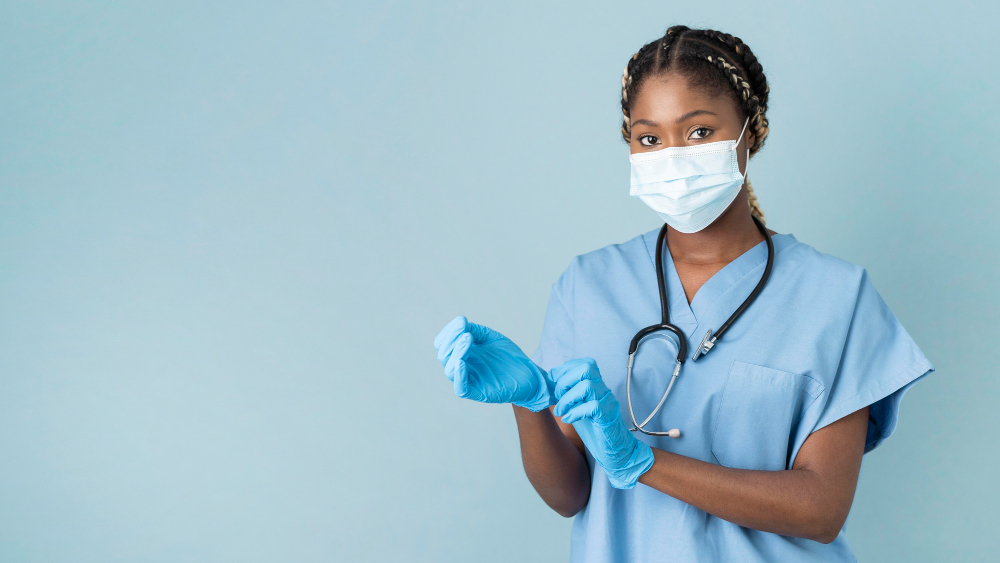 medium shot health worker with copy space