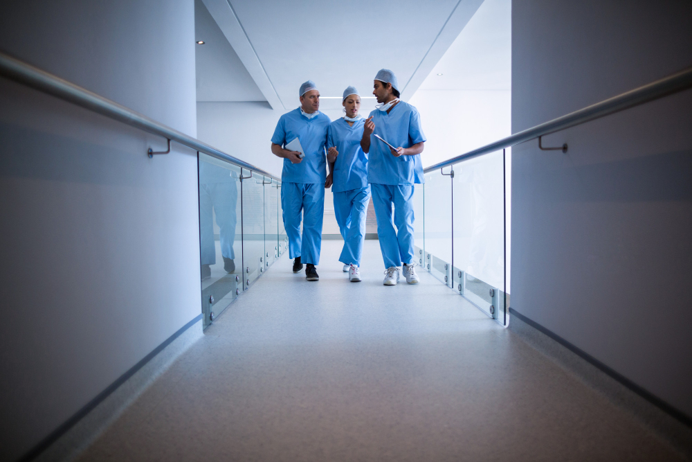 surgeons interacting with each other
