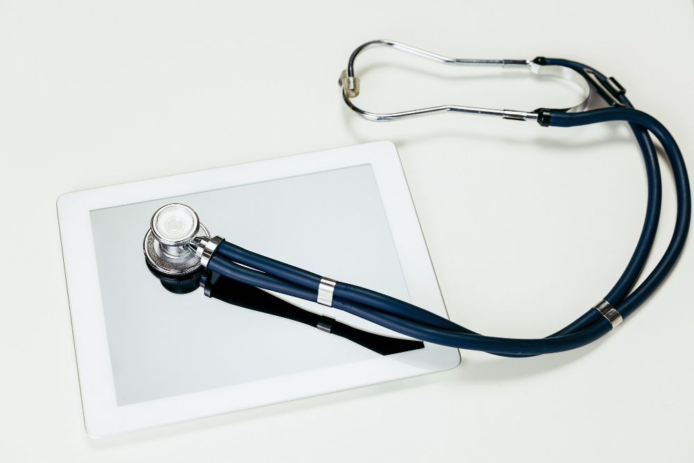 medical instruments or equpiment for checking blood pressure and a heart beating