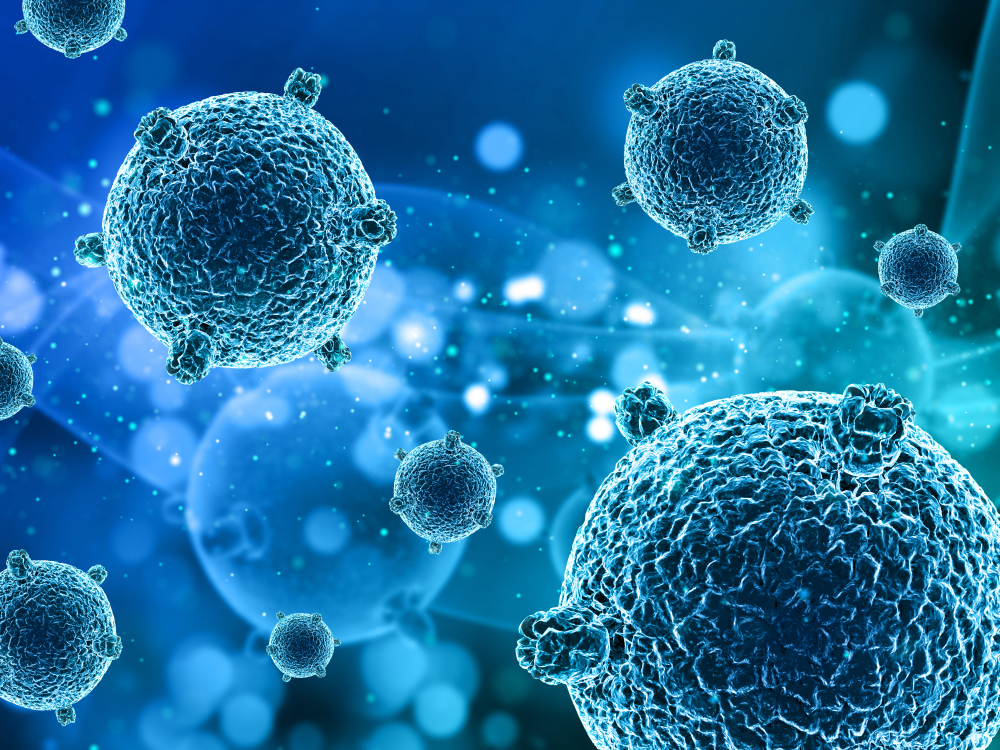 virus cells and floating particles