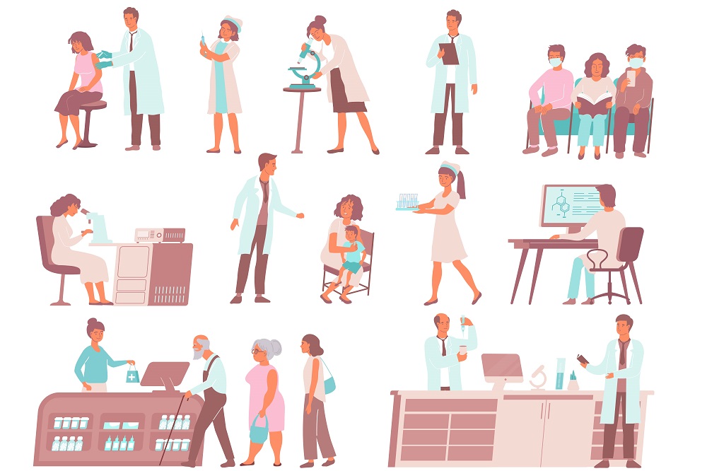 Vaccination Flat Icon Set