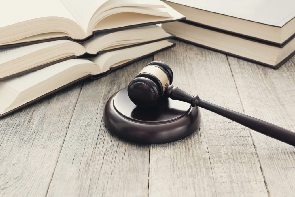 court hammer and books judgment and law concept