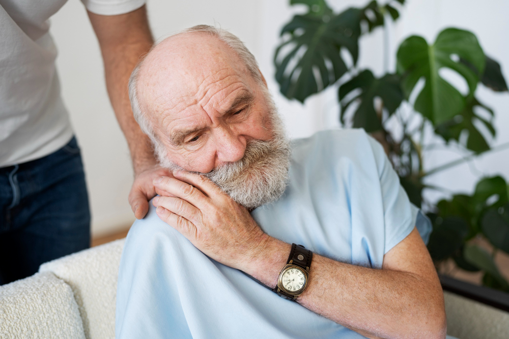 old patient suffering from parkinson