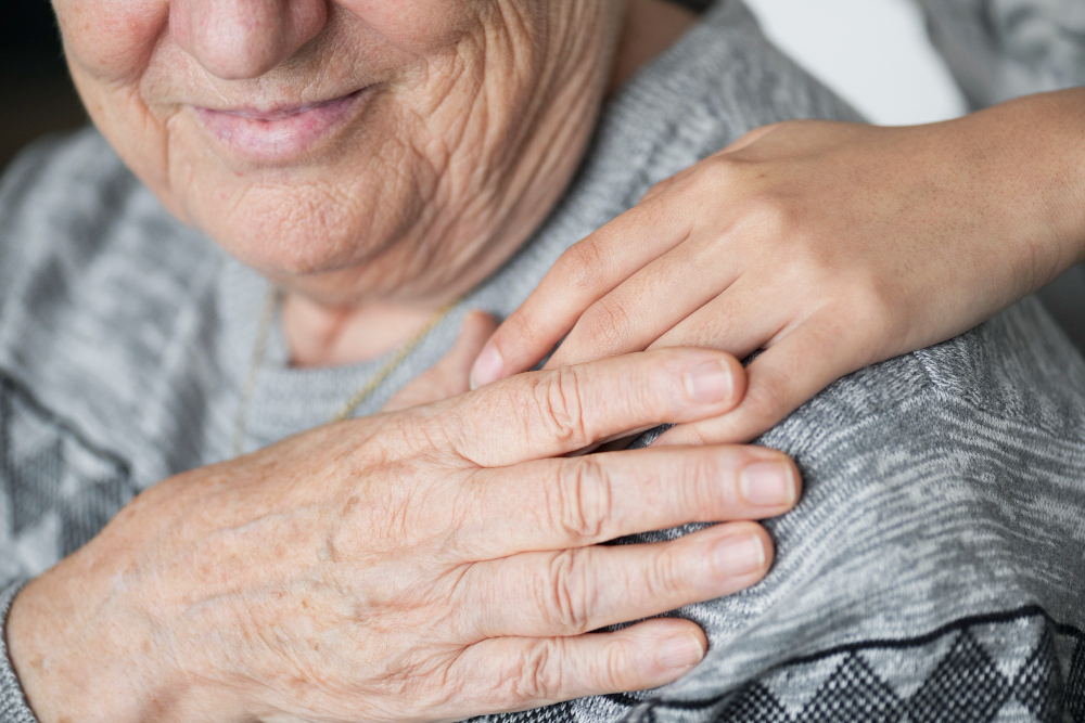 closeup of a support hands