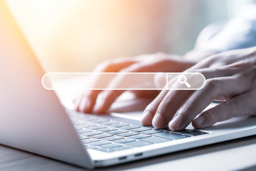 businessman using laptop to search and find knowledge