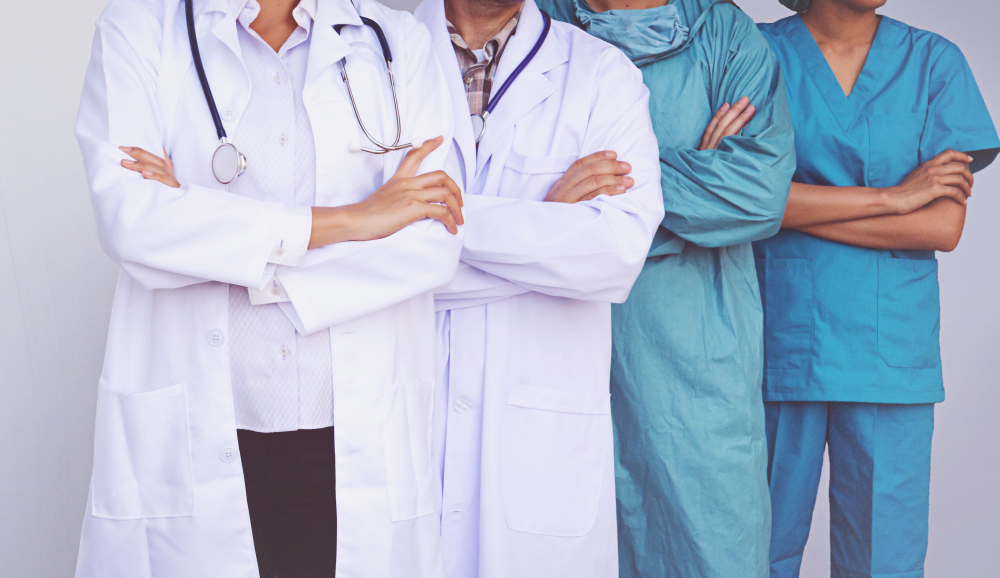 doctors and nurses coordinate hands concept teamwork