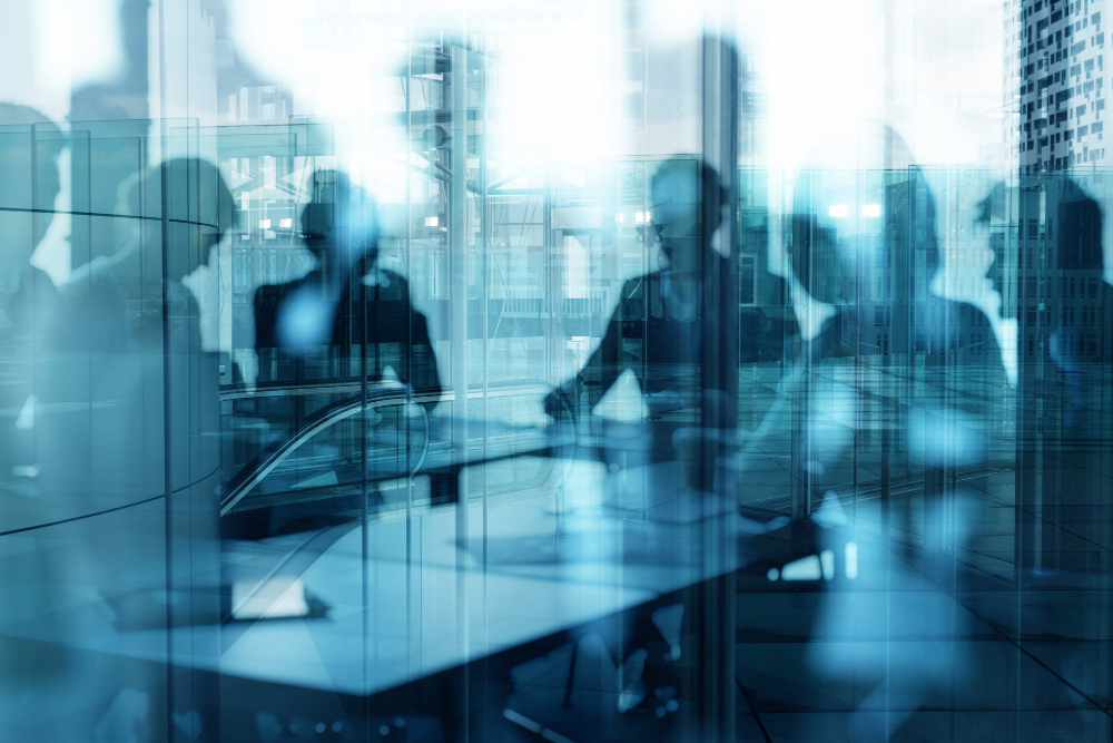 group business people work together office