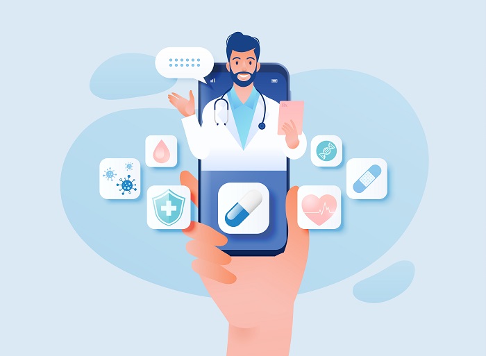 online doctor handhold phone