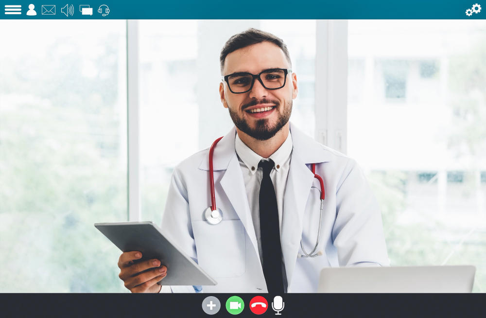 doctor talking video call telemedicine telehealth service