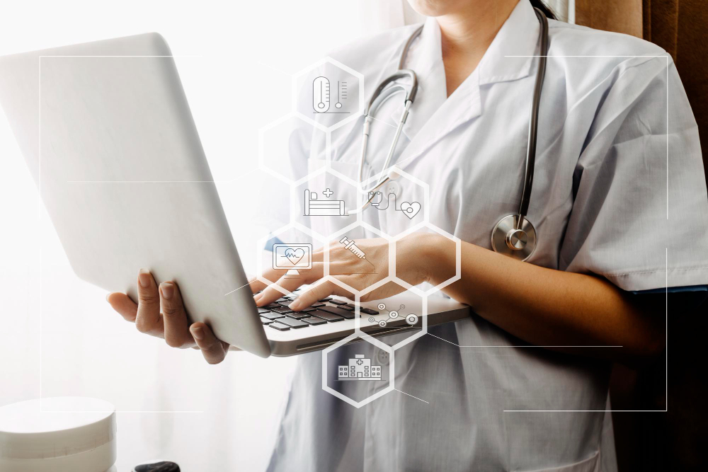 doctor work digital tablet healthcare doctor technology tablet using computer
