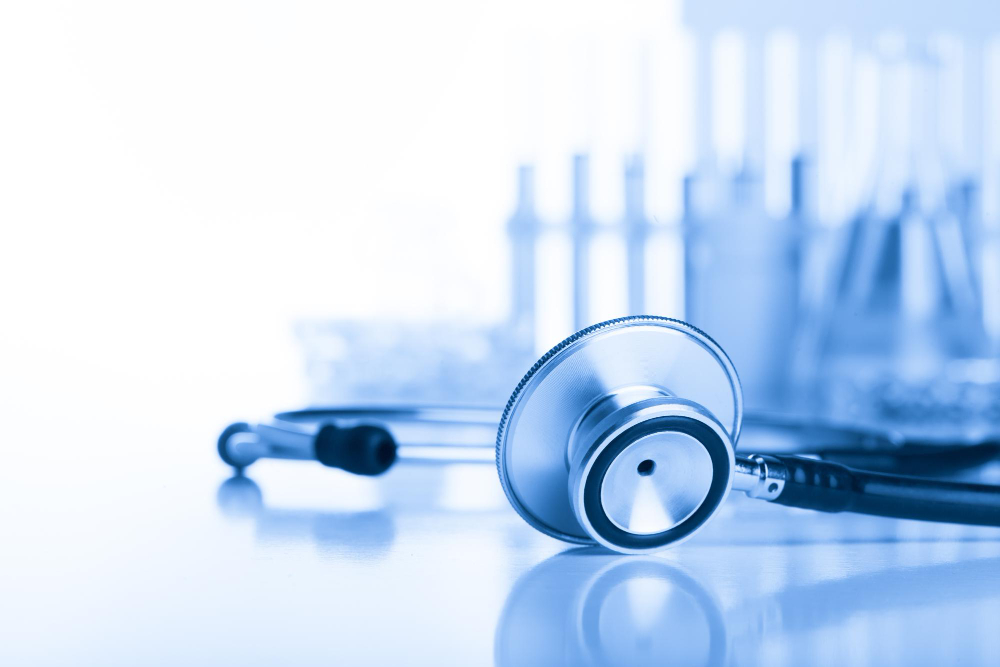 medical doctor s stethoscope light background