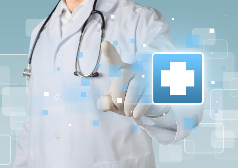 attractive young doctor man with stethoscope