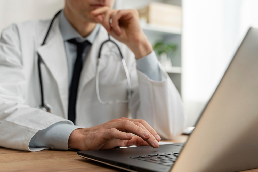 doctor offering medical teleconsultation