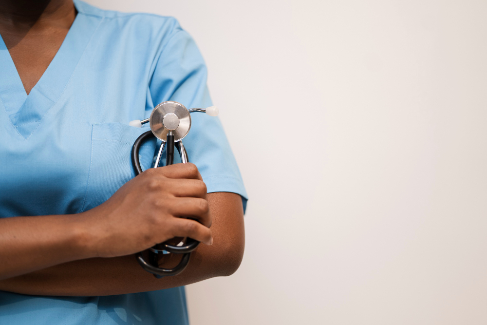 portrait nurse scrubs clinic