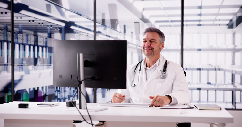 Doctor Video Conference Call Elearning Webinar