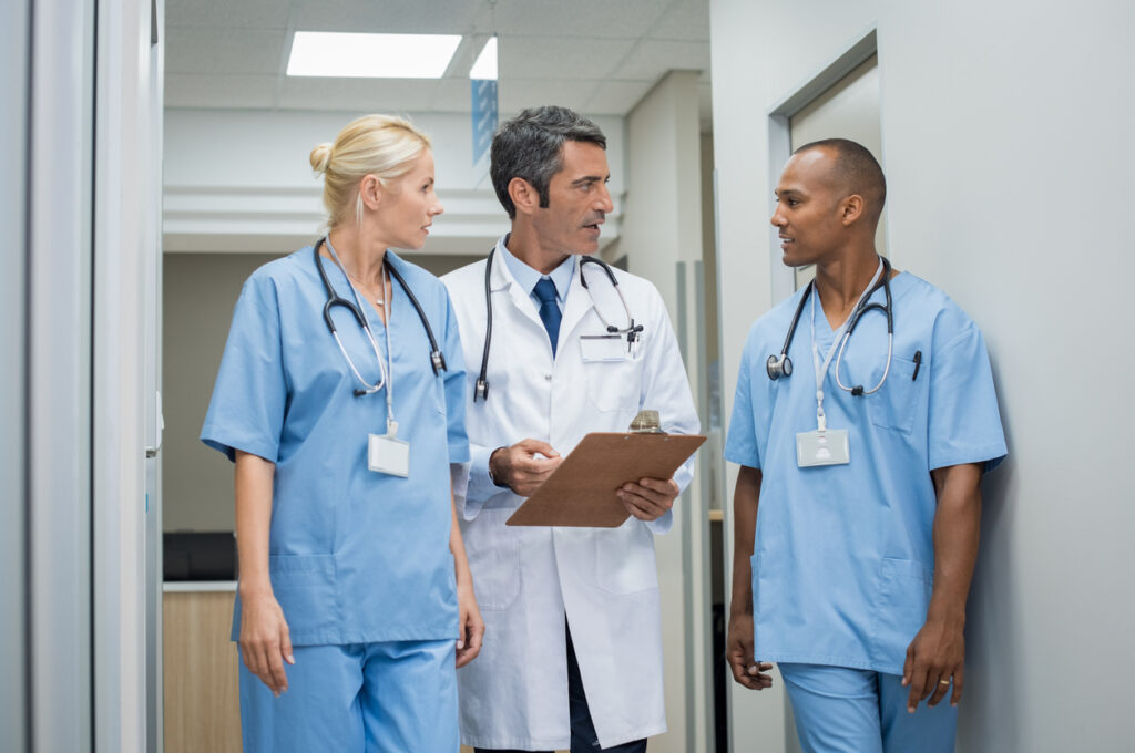 Doctor and medical staff