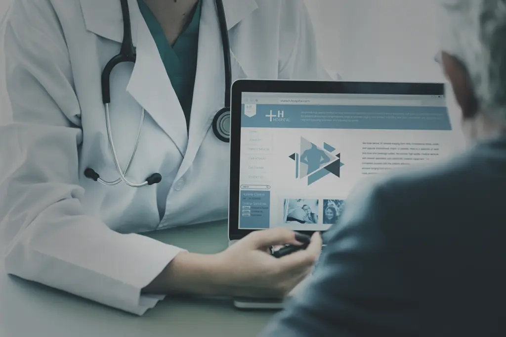 doctor suggesting hospital program patient